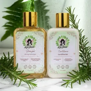 LaJenn Strengthening Anti-Hair Loss Shampoo & Conditioner for Oily & Fragile Hair with Biotin Rosemary & Ginger 300ml Nourishing Haircare Kit