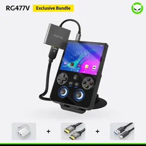 Anbernic RG477V【Buy 1 Get 1 HDMI Cable(8K)+1 Multi-Port Adapter+1 Type-C Cable+1 ROMs Card】Android 14 OCA Full Lamination 4.7-inch LTPS In-Cell Display 1280*960 Resolution Dimensity 8300 Processor Mali-G615 MC6 5500mAh Bluetooth Ready to Use