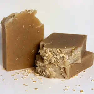 Unscented Goats Milk & Honey Oat Soap All Natural Organic Coconut Olive Shea Avocado Body Care for Sensitive Skin