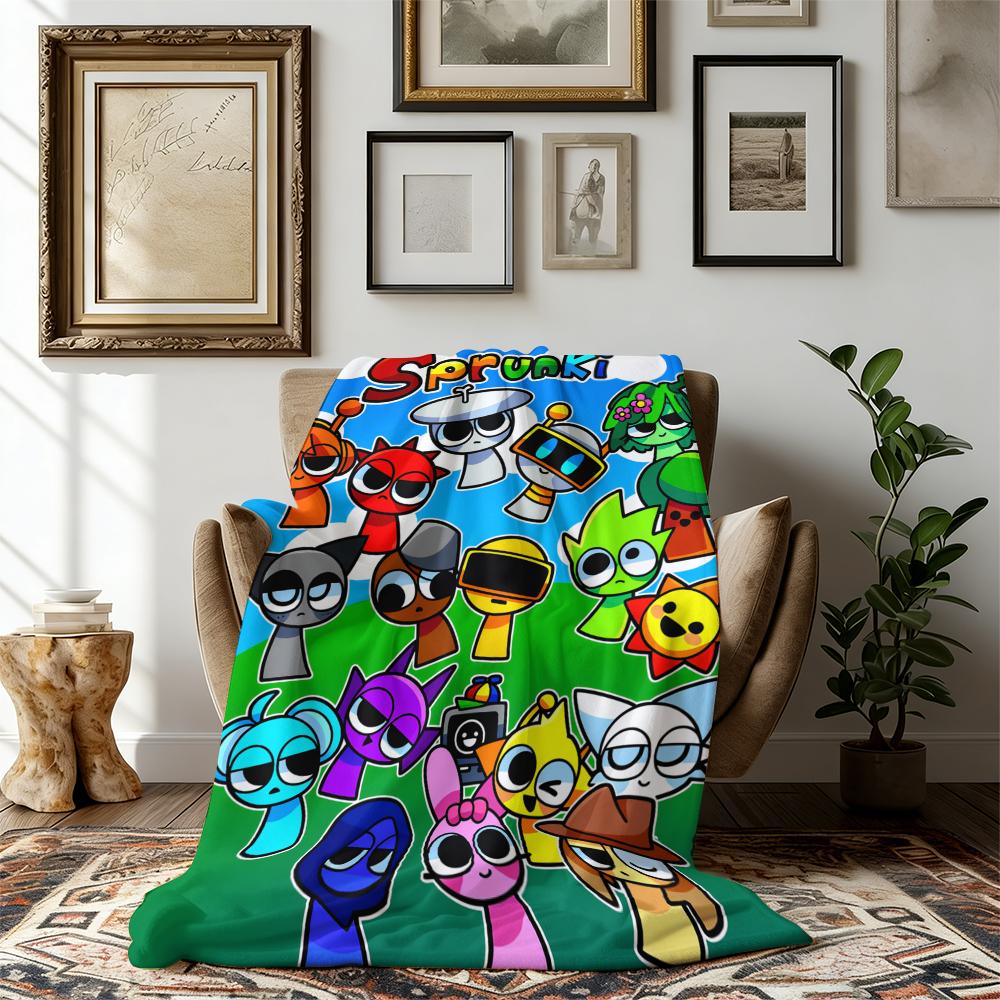 Sprunki Blanket Super Soft Cozy Throw Blankets Suitable for use in offices, sofas, and travel settings, etc.Suitable for all four seasons cozy flannel blanket A gift suitable for fans, friends and children