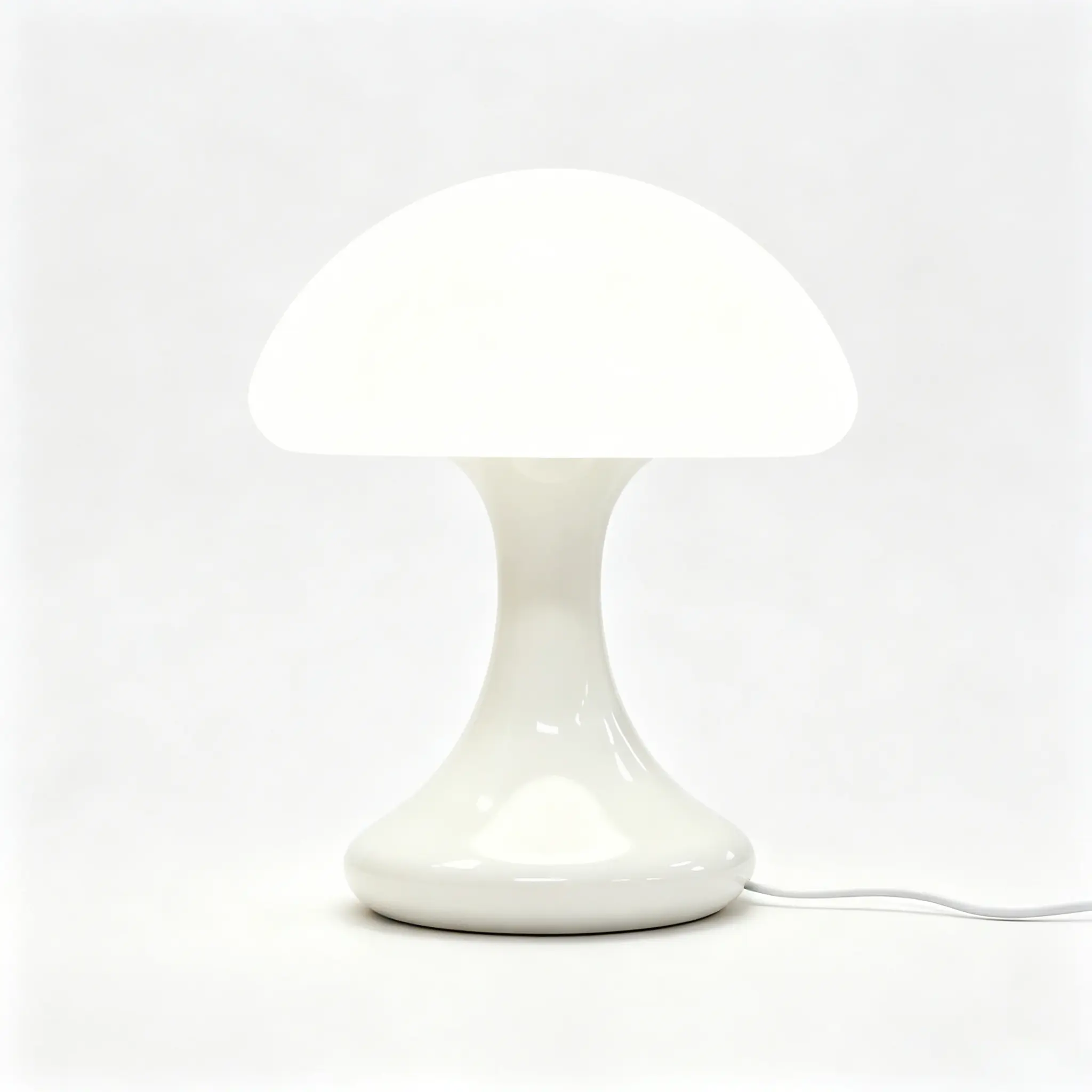 Aesthetic White Mushroom Ceramic Base LED Table Lamp, Home Decor Night Light, Versatile Party Gift for All Occasions