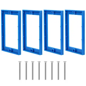 4pcs Electrical Box Extenders, 1/4" Receptacle Outlet Box Extenders Single Gang Box Extender with 8 Screws Outlet Box Extender for Electrical Box and Power Socket Switch (Thin Style)