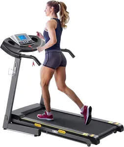 Treadmill with Auto Incline Foldable Treadmill 17'' Electric Treadmills 2.5 HP/8.5 MPH with 15 Training Programs 0-12% Auto Incline Large LCD Display Easy Assembly for Home Office Gym Use
