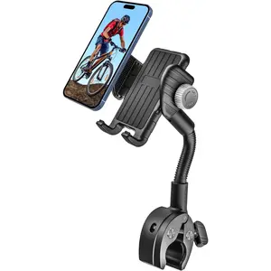 Gooseneck Phone Holder for  -  Phone Mount, 360? Rotatable Adjustable Cell Phone Handlebar Clamp, Scooter Phone Clip, Compatible with 4.7-6.9"  16 15 14 13 12 11 X 8 Pro Max
