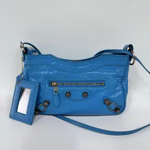 Pre-owned No brand Italy Crossbody Bags Balenciaga Light blue motorcycle bag (SZ 54776)