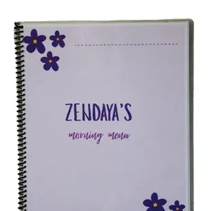 Little Psalm Studio Children’s Morning Menu Learning Binder 11 Pages Spiral Bound Laminated Dry Erase Book for Toddlers Preschoolers & Homeschool Routines