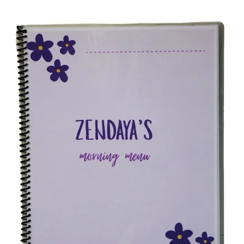 Little Psalm Studio Children’s Morning Menu Learning Binder 11 Pages Spiral Bound Laminated Dry Erase Book for Toddlers Preschoolers & Homeschool Routines