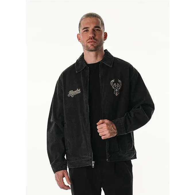 Bucks In Six x The Wild Collective Close Of Day Milwaukee Bucks Denim Jacket