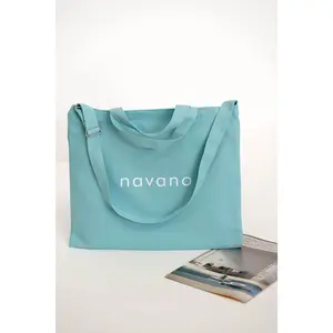 turquoise cotton tote