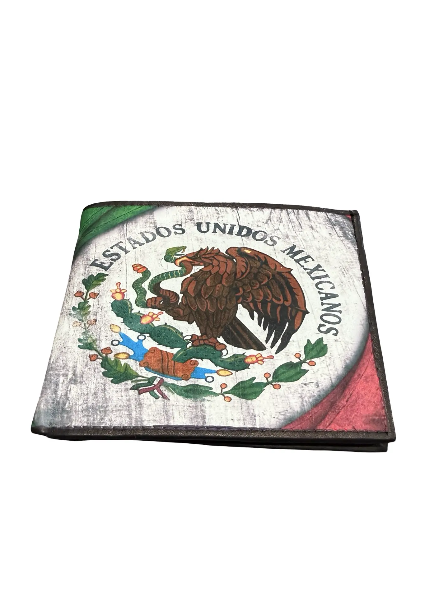 Billetera con Bandera de Mexico Escudo de Piel Men’s Leather wallet with Mexico Flag
