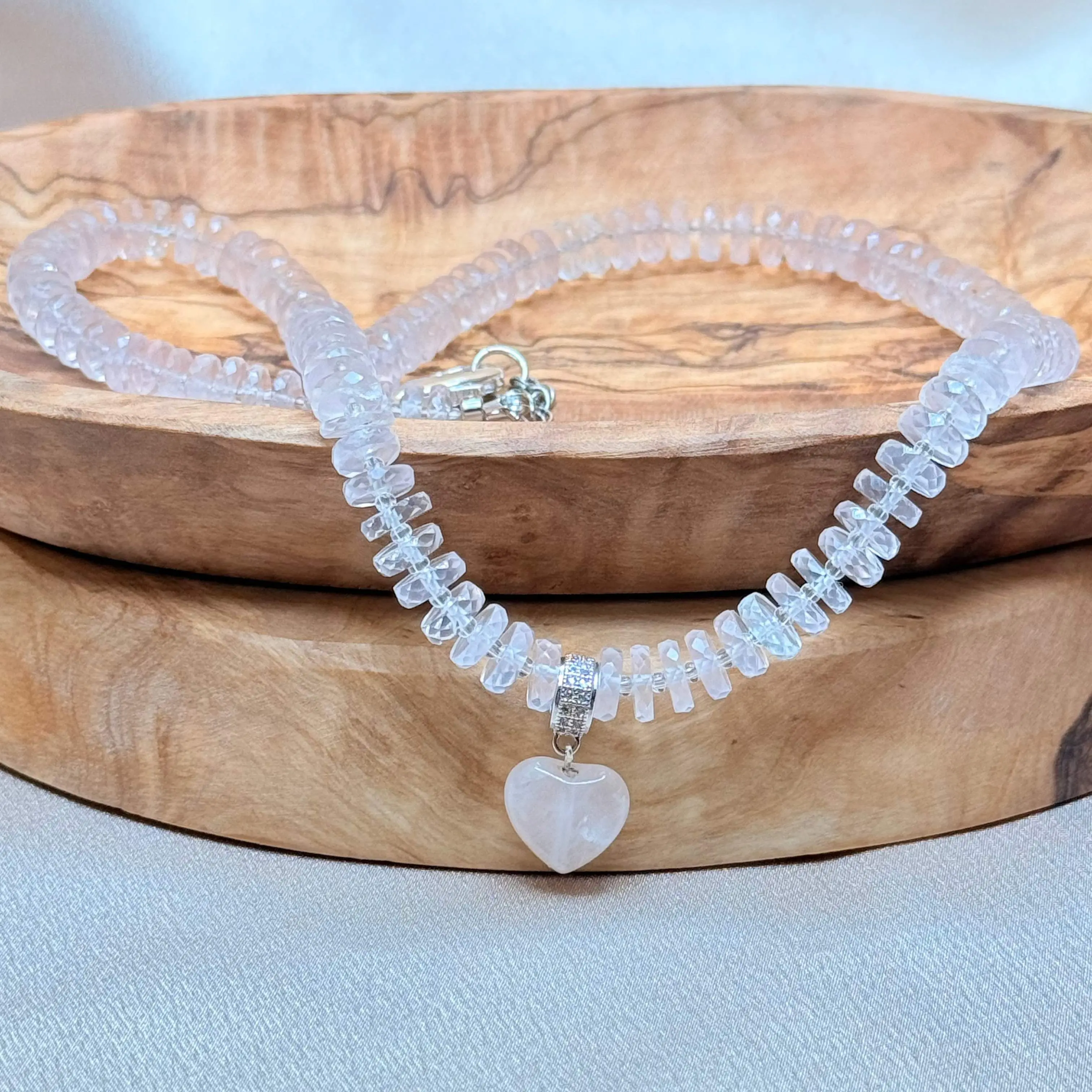 Rosey Quartz Beaded Necklace