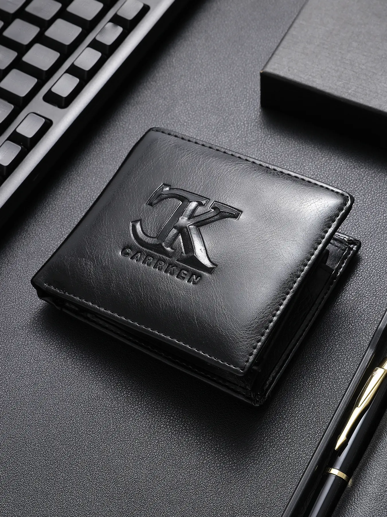 Men's Business Casual Letter Embossed Short Wallet, Business Style Wallet, Youth Fashion Two-Fold Multi-Functional Credit Card Holder, Coin Pocket Purse Gift, Letter Design Wallet, Business Wallets