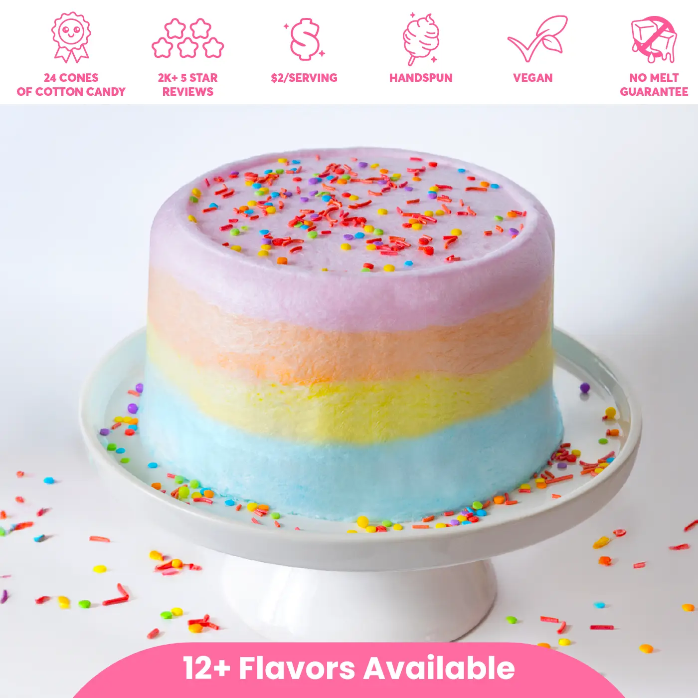 Cotton Candy Cake - 16oz (Serves 12) - Easter Gift - Allergy Safe - Nostalgic Snacks - Easter Basket - Candy - Birthday Party - Gluten Free - Exotic S