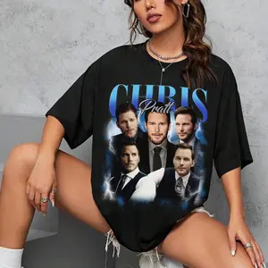 Chris Pratt Vintage Movie Star T-Shirt, Guardians Fan Apparel, Unisex Retro Graphic Tee U9N6M