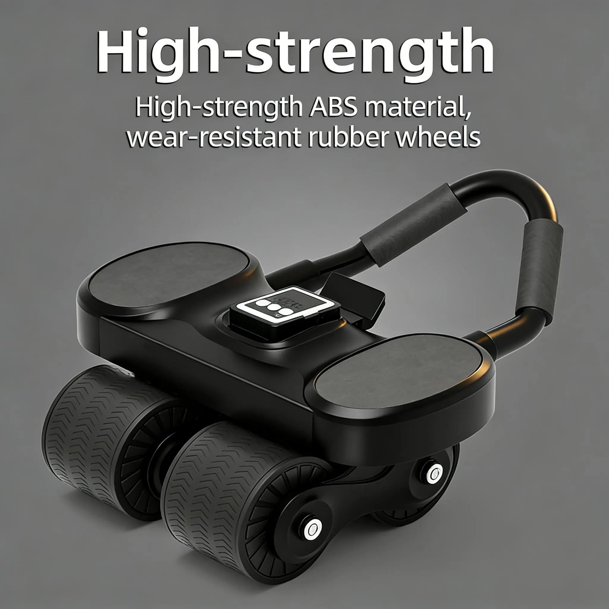 Unisex Ab Roller Wheel| Automatic Rebound with Timer, Elbow Support & Knee Mat| Core & Abs Strengthening Equipment