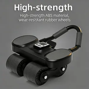 Unisex Ab Roller Wheel | Automatic Rebound with Timer, Elbow Support & Knee Mat | Core & Abs Strengthening Equipment