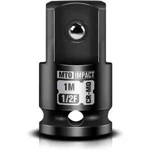 1/2" Female to 1" Male  Socket Adapter, 1/2-Inch  Socket Adapter, Chrome Molybdenum Alloy Steel, for  Wrench & Ratchet Use