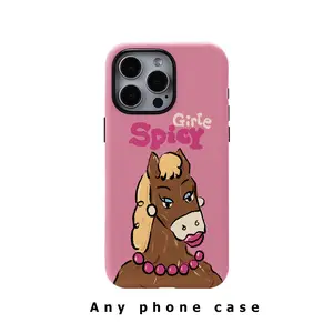Creative and funny foreign style pony is suitable for Apple 17promax mobile phone case, the new film 2-in-1 Internet celebrity anti-drop men and women