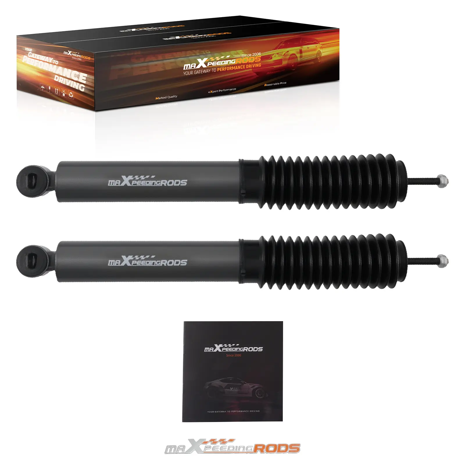 2x Front Lift Shock Absorber compatible for Ford F-150 1997-2003 2WD 3-4.5 Lift