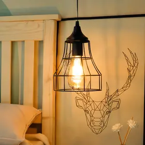 Lighting Accessories Hanging Black Battery Powered Lighting Accessories Decorative Pendant lights Metal Cage Battery Lighting with 6 Hours Timer for Bar Bedroom Garden Parties Patio Indoor Outdoor Living Room(Wine Bottle Shaped)