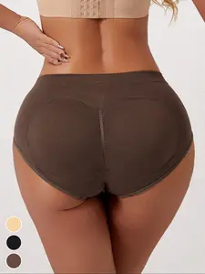 1 Count Women's Aesthetic Chic Fit Low Waist Compression Shapewear Shorts - Breathable Lightweight Seamless, Detachable Padded, Tummy Control Butt Lifter, Hips Enhancer, Comfortable Ladies Underwear Bottoms