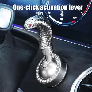 Car Push To Start Button Joystick Cool Alloy Snake Design Joystick Car Starter Protector For Truck Trailer RV Automotive Sedan