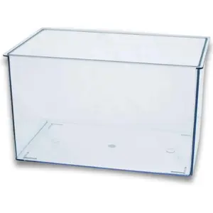 Eisco Labs Aquarium Tank 1.75 Gallon Large Molded Plastic Terrarium Clear Polycarbonate Fish Tank with UV Protectant 10.25 x 6.5 x 6.25 Inch