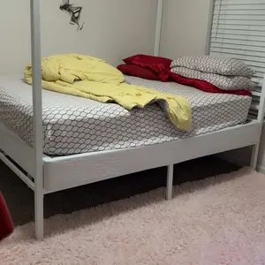 SHA CERLIN Metal Canopy Bed Frame【Frame Only No Mattress】Full/Queen Size Frame Base with Metal Slats Support/No Box Spring Needed,Curtain Not Included#ChristmasGifts#TikTokShopBlackFriday