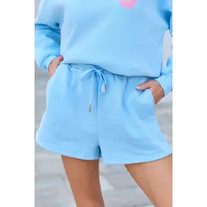 Everyday Ease Light Blue Fleece Shorts Everyday Ease Light Blue Fleece Shorts
