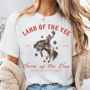 4th of July Shirt, USA Shirt, Fourth of July Shirt, Yee Haw Shirt, Cowboy Tee, Western 4th of July Shirt, Land Of the Yee Tee.