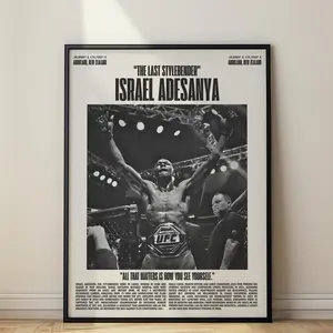 Israel Adesanya "The Last Stylebender" UFC Minimalist Poster, Art Print