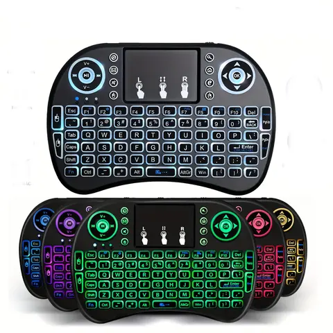 Upgraded Backlit, Lighted Keyboard Wireless 2.4GHz With Trackpad, Touchpad Mouse and Built-in Rechargeable Battery For Google Smart TV, Android Box, Windows Laptop