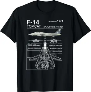 100% Cotton Fashion Garment t-shirt F-14 Tomcat Navy Fighter Jet Diagram Graphic T-Shirt mens，black，women，funny，journey，Crew Neck, Short Sleeve,custom clothing patterns.gift