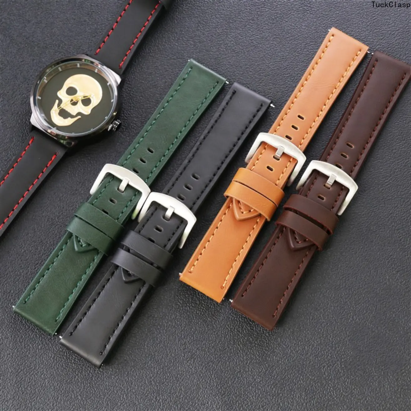 Premium Vintage-Style Genuine Leather Watch Strap – Universal Accessory, Soft & Classic for Spring & Summer Everyday Wear