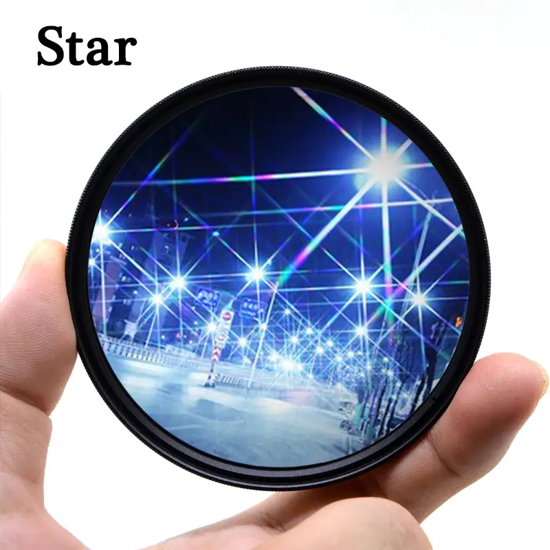 KnightX Effects Star Filter Line 52mm 55mm 58mm 67mm 77mm Camera Lens Filter For Canon Eos Sony Nikon Photo Photography Optical Glass Photographic Kit