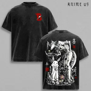 Legoshi Haru Beastars Graphic T Shirt, Anthropomorphic Wolf Anime Tee, Manga Japanese Style Shirt, Acid Washed Oversized Tee, Streetwear Anime Outfit Men Women CMQ