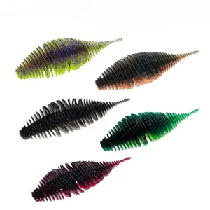 Soft Swimming Worm Fishing Lure, Bionic Artificial Silicone Worm Lure, Multiple Colors and Sizes Outdoor Fishing Accessories for Daily Angling