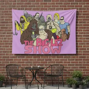 Big Lez Show Tapestry, Sassy Sasquatch Design, Cute Banner Poster for Bedroom, College Dorm & Home Decor, Easy-Hang Wall Art