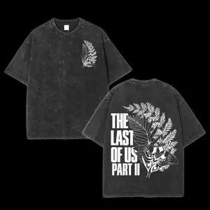 The Last of Us Part II Nature graphic tee Fit Washed T-Shirt Crewneck Menswear Clothes Soft Streetwear Top Gamis Tshirt Cotton men gifts designer shirts