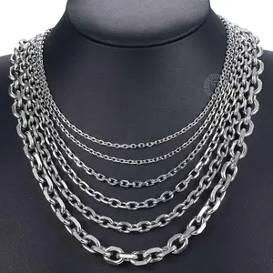 Hermah 3/6/9mm Stainless Steel Cable Chain Necklace 18-26" for Female Male Link Jewelry necklace