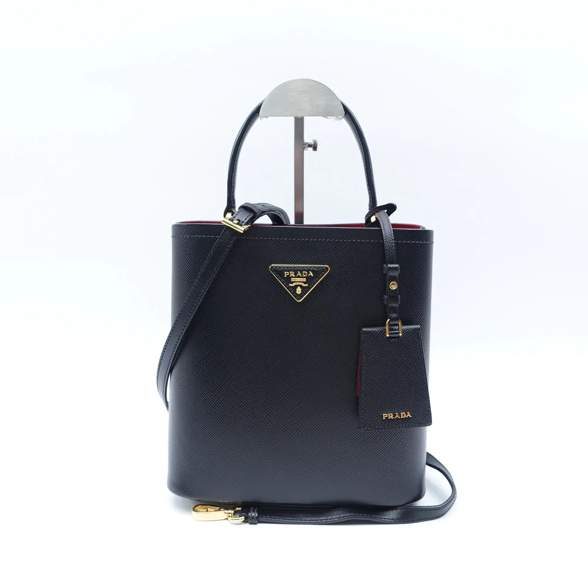 Pre-owned PRADA Saffiano Shoulder Bags Panier Black Shoulder Bag T10401373