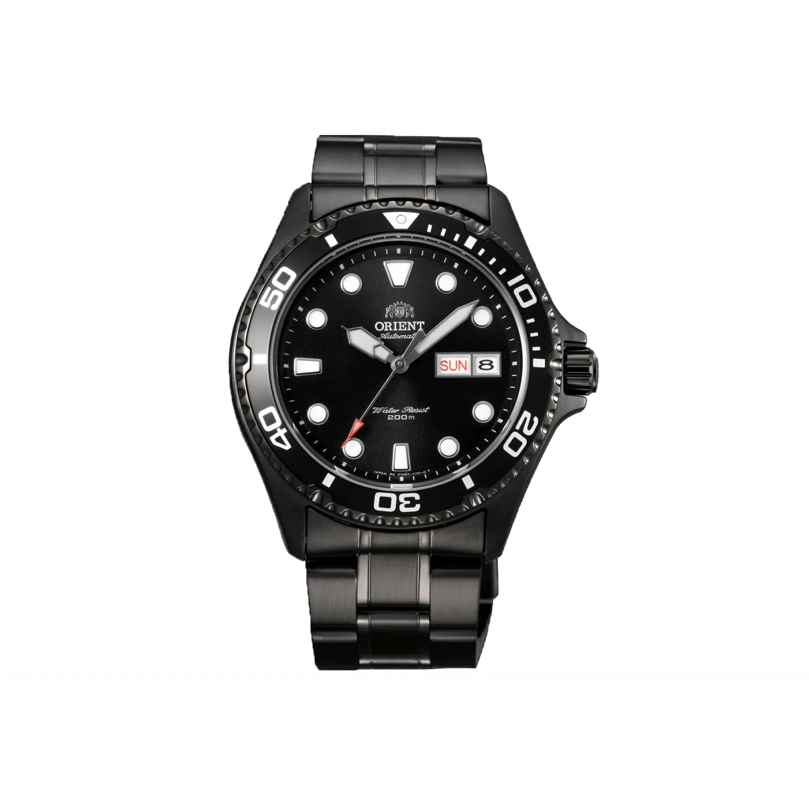 Orient AA02 Diver | Automatic / Hand-Winding | 200m Water Resistance Sports Watch | Black Dial | IP Black Coating, TAA02003B9