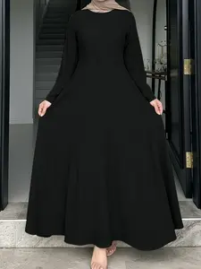 Women's Middle Eastern Waist Cinching Corset Dress, Soft Comfortable Arab Long Dress, Casual Daily Wear, No Headscarf Included