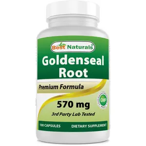 Best Naturals Goldenseal Root 570 mg 100 Capsules Herbal Wellness Blend Non-GMO Support Healthy Digestive & Immune System Function