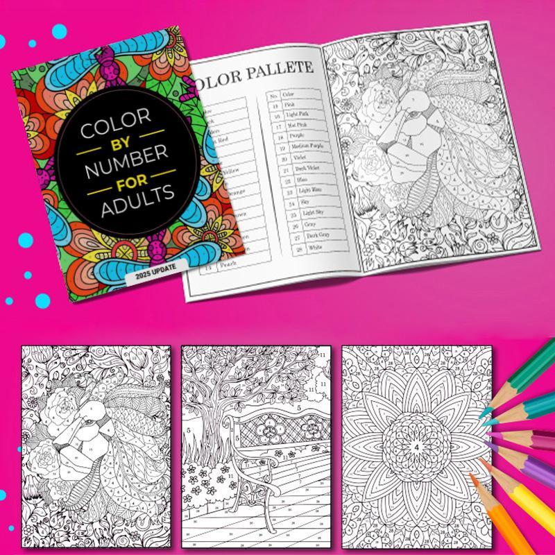 Color By Number For Adults:75 Beautiful Pictures Designed For Fun,Adult Relaxation & Stress Relief Coloring For Hours On End