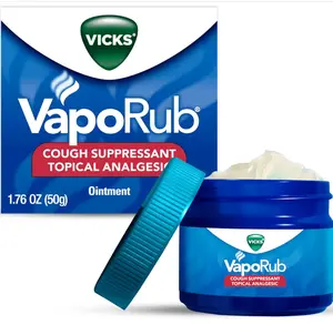 Vicks Children's VapoRub, Topical Cough Suppressant and Analgesic, Relieves Coughs and Minor Aches and Pains, Clinically Proven, Starts Working in Minutes for Fast Relief, For Children Ages 2+, 1.76oz