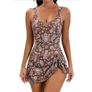 Hot-selling women's swimsuit, one-piece skirt style, sexy slim-fit printed one-piece swimsuit for women