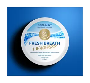 Caffeine Mint Energy Pouches (Nicotine-Free, Sugar-Free) with 50mg Caffeine | Sugar-Free, Energy Boosting, Focus Fueling