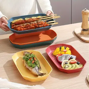 5counts, Durable Lightweight Plastic Serving Plates, Dishwasher & Microwave Safe, Ideal for Daily Meals & Holiday Occasions, Perfect for Parties, Christmas, Halloween, Thanksgiving