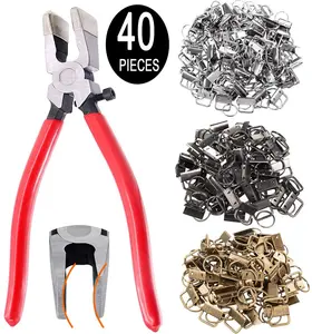 40PCS Key Fob Hardware Set, 39PCS 1 Inch Keychain Hardware with 1PCS Key Fob Pliers for Wristlet Keychain and Lanyard